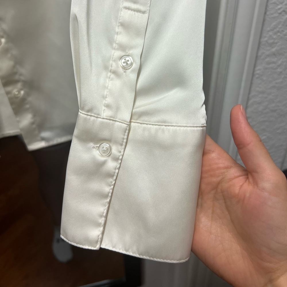 Satin Button Down Blouse - image 3